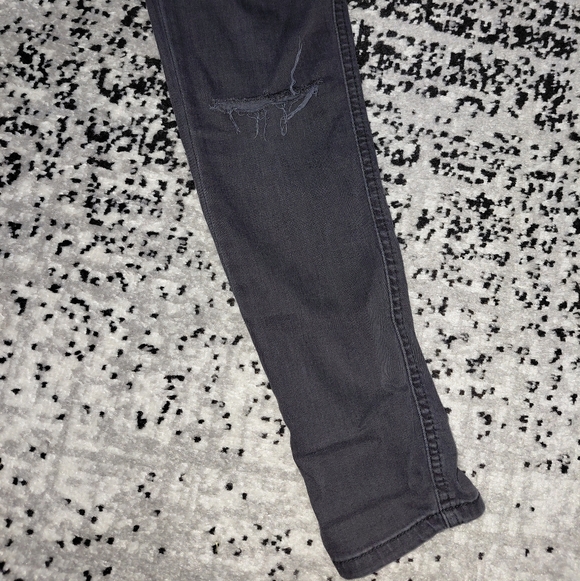 Zara Z1975 Mid Rise Skinny Jeans Black Ripped Knees 38 / 6 - Picture 7 of 16